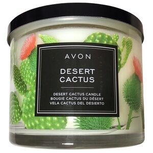 Avon Candle Desert Cactus 3 Wicks Glass Jar 11 oz Not Used